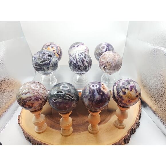 55mm To 65mm Natural Sphalerite Quartz Crystal W/wooden Stand 1 Each - Picture 2 of 12